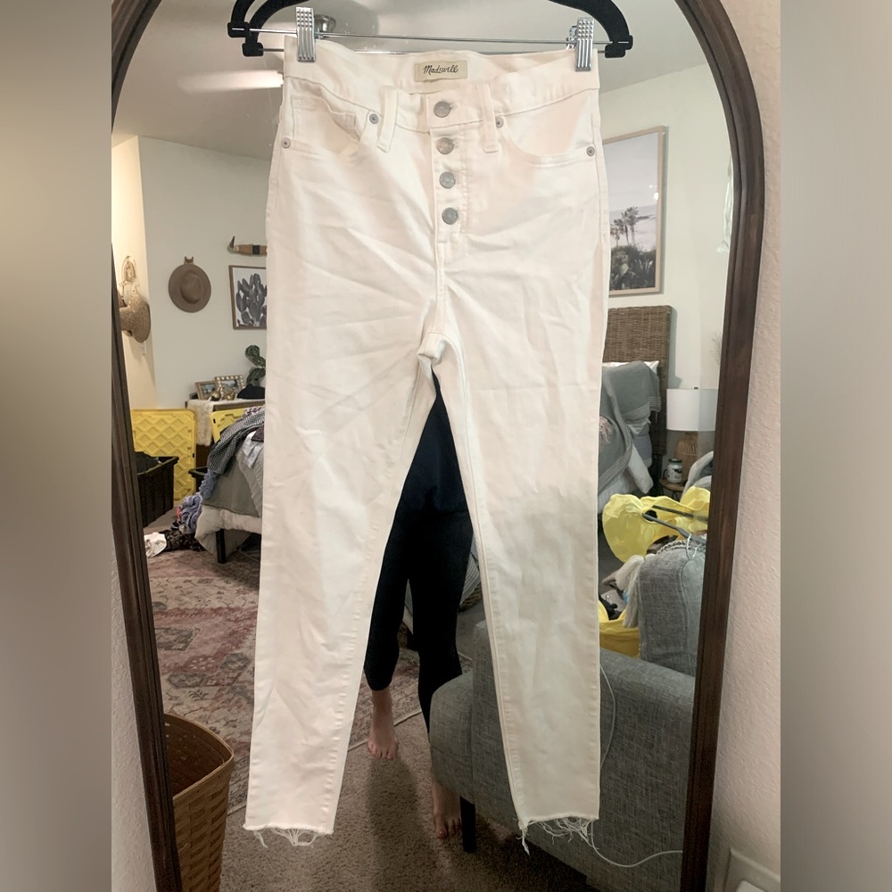 Madewell 9” mid-rise skinny size 26 white denim